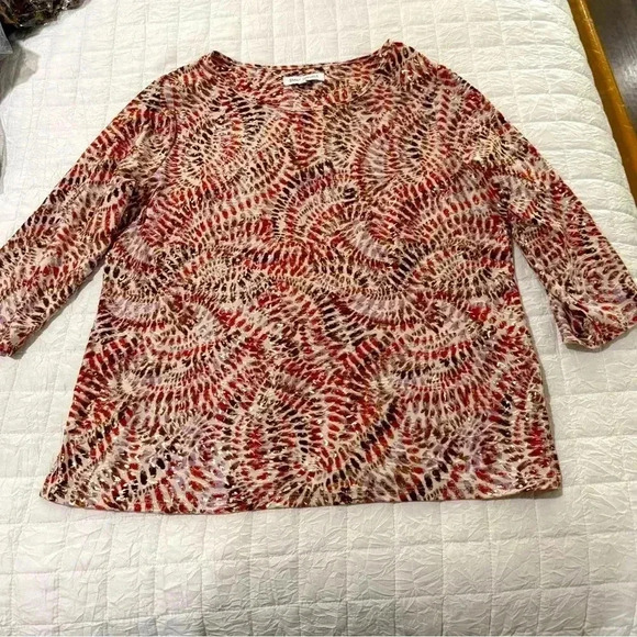 Emily Daniel’s Sparkly Patterned Top - Size Large - Picture 1 of 5